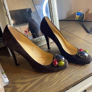 Kate Spade brown suede heels size 9
